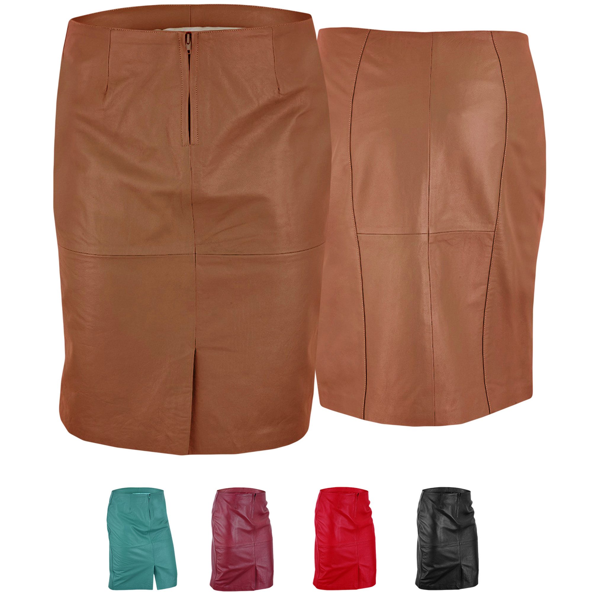 German Wear Lederrock Trend452R Midi Trendiger Midi Lederrock aus Lammnappa günstig online kaufen