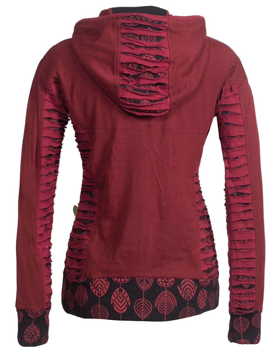 Vishes Kapuzensweatjacke Bedruckte Hoodie Kapuzenjacke Kangurutasche günstig online kaufen