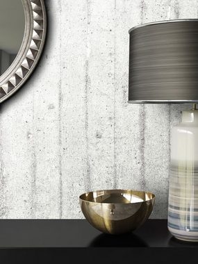 Newroom Vliestapete, Grau Betonoptik Modern Beton - Betonwand Industrial Hellgrau Architekt Streifen für Bad Diele/Flur Küche
