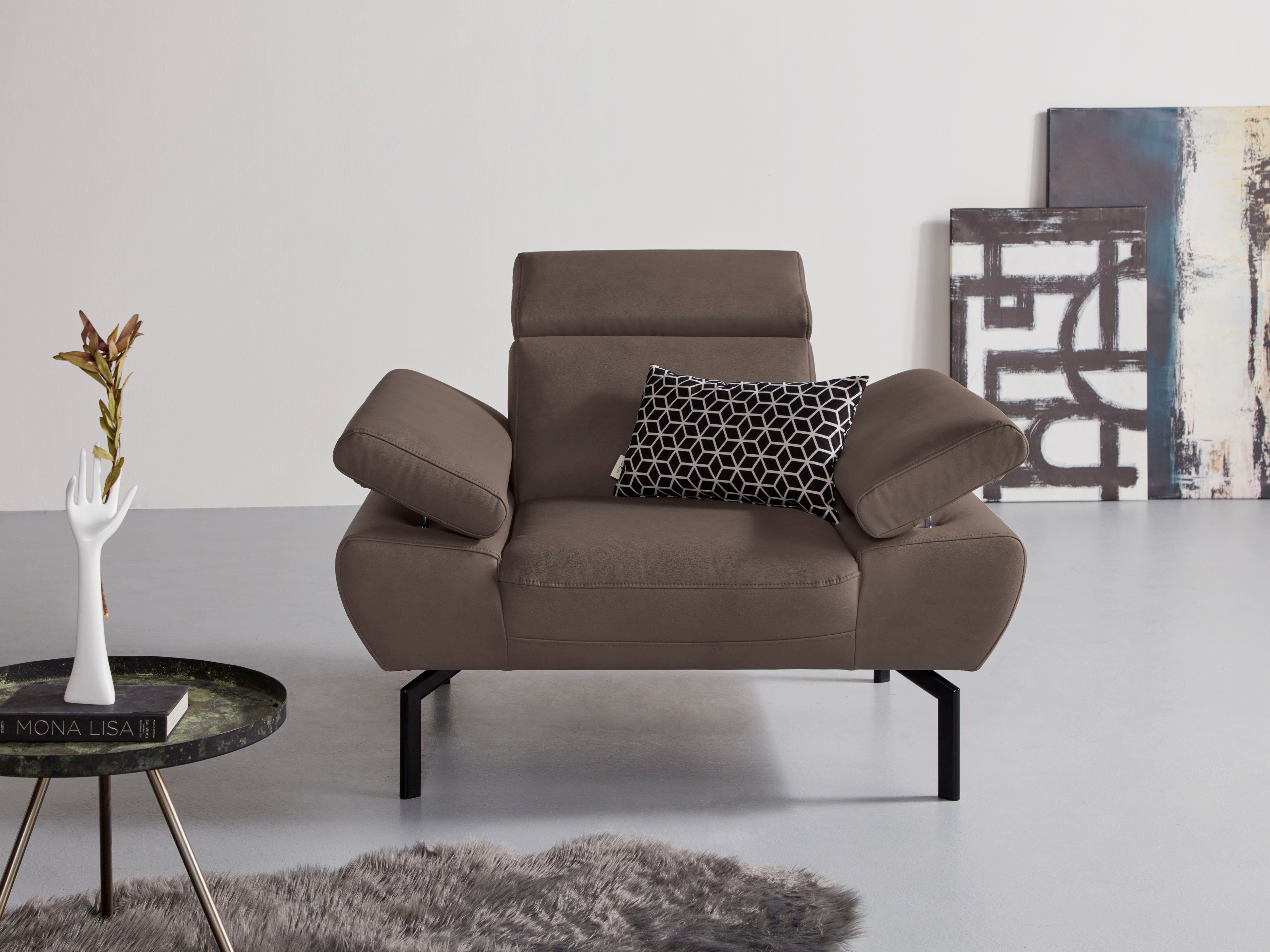 Places of Style Sessel Trapino Luxus, wahlweise mit Rückenverstellung, Luxus-Microfaser in Lederoptik | Funktionssessel