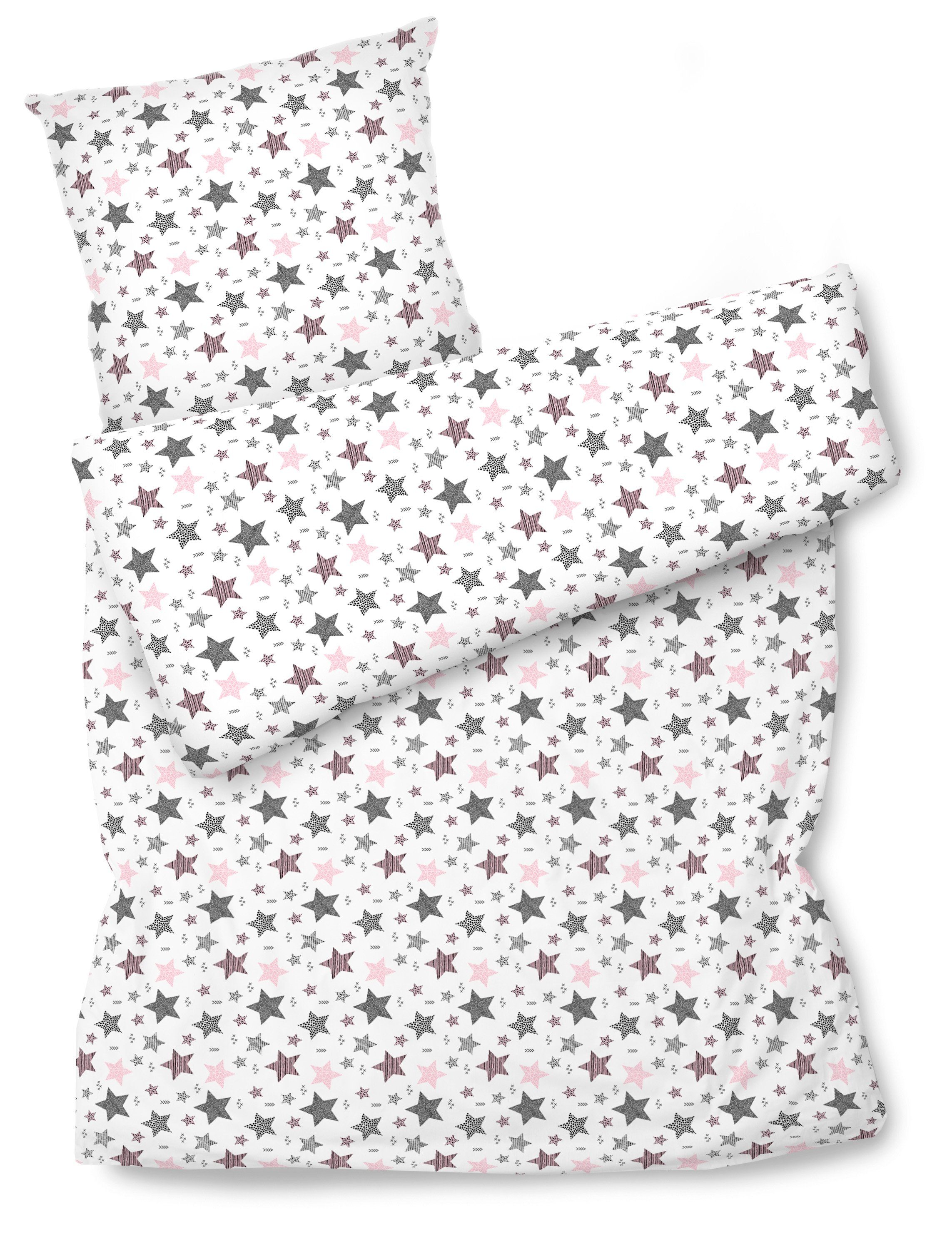 Amilian Bettwäsche Set 140x200 & 80x80 cm - für Kinder, Teenager und Erwachsene, 100% Baumwolle, 2 teilig, modernes Design, ohne Reißverschluss, maschinenwaschbar