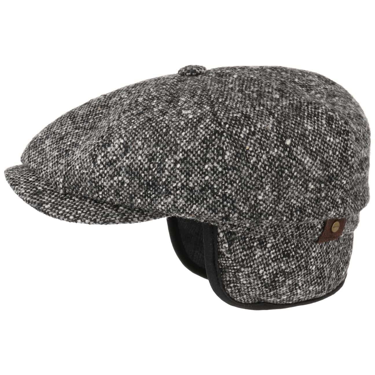 (1-St) Cap schwarz mit Stetson Schirm Flatcap Flat