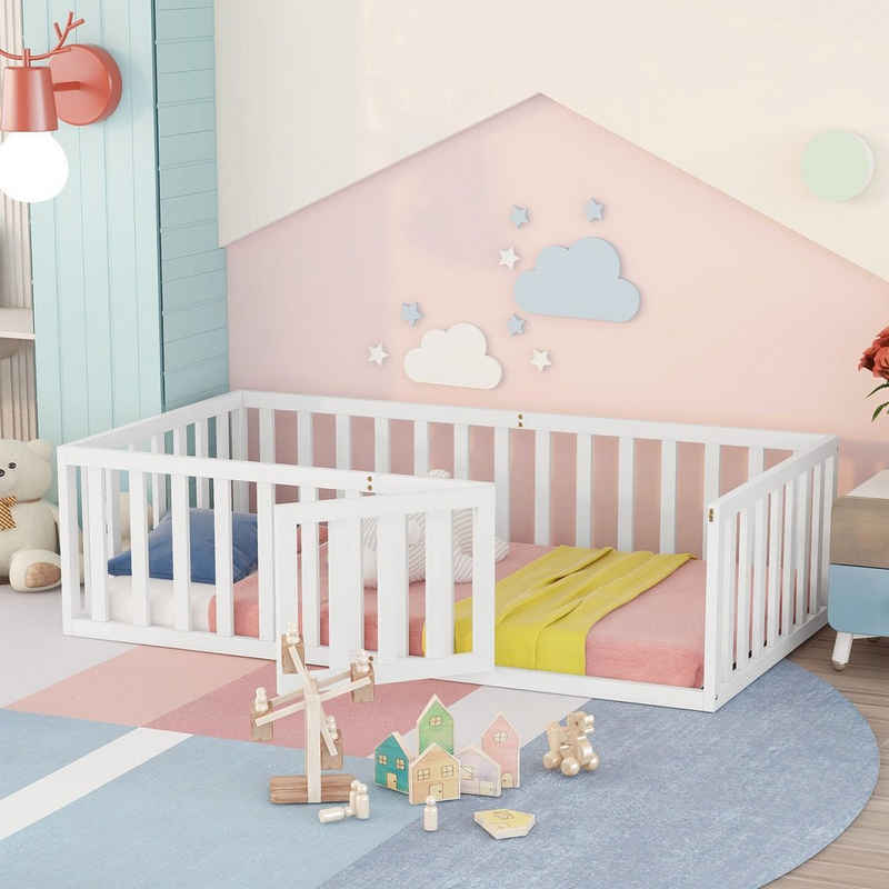 HAUSS SPLOE Kinderbett Einzelbett Holzbett Bettrahmen Kinderbett (90x200cm ohne Matratze und Lattenrost), Hochwertiges Material