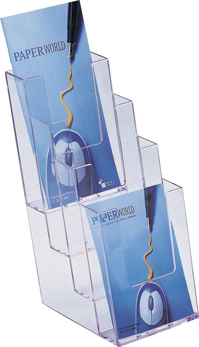 HELIT Stehsammler Tischprospektständer 4x 1/3 A4 glasklar