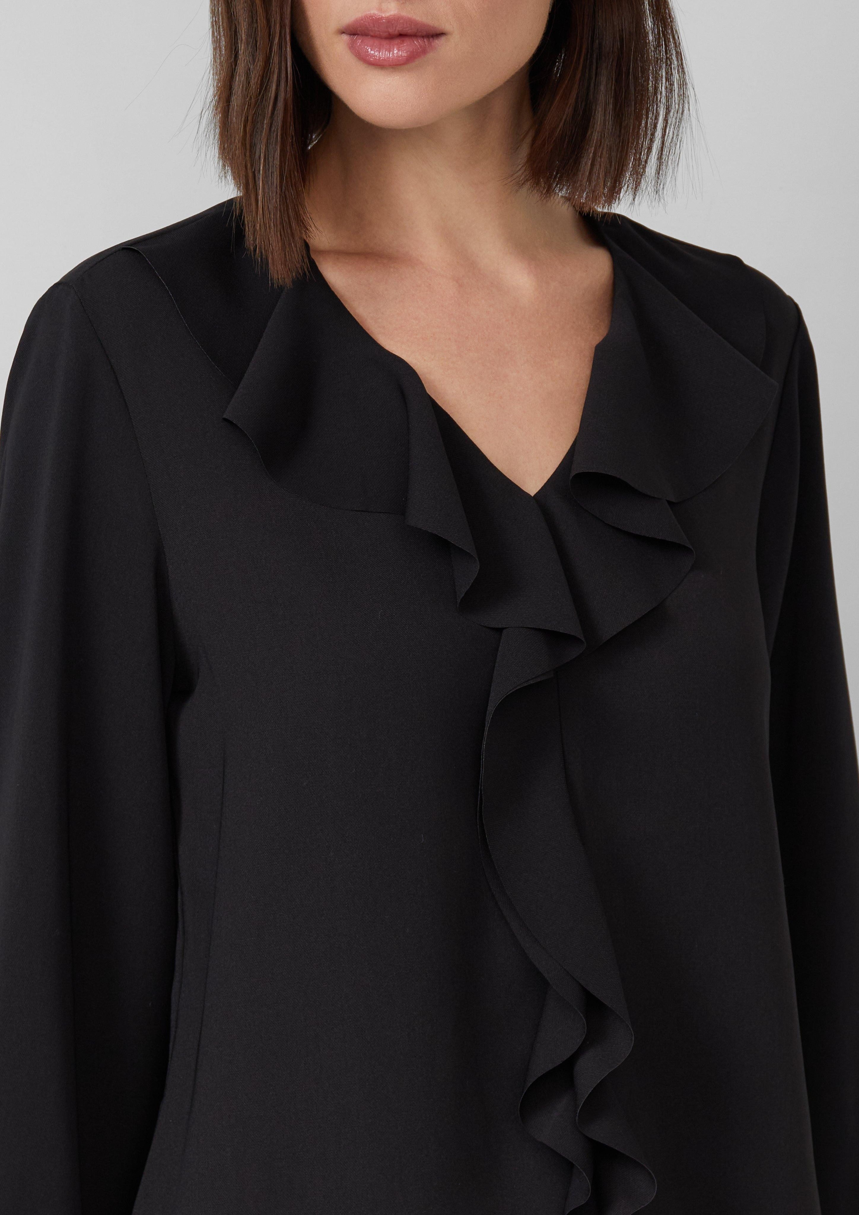 s.Oliver BLACK LABEL Langarmbluse Volant-Bluse mit günstig online kaufen