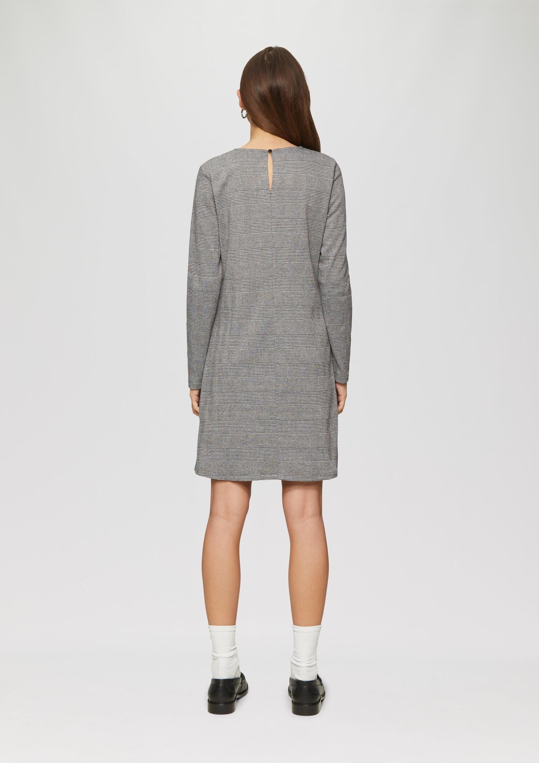 QS Minikleid Kleid Kurzes gemustertes Kleid aus Interlockjersey