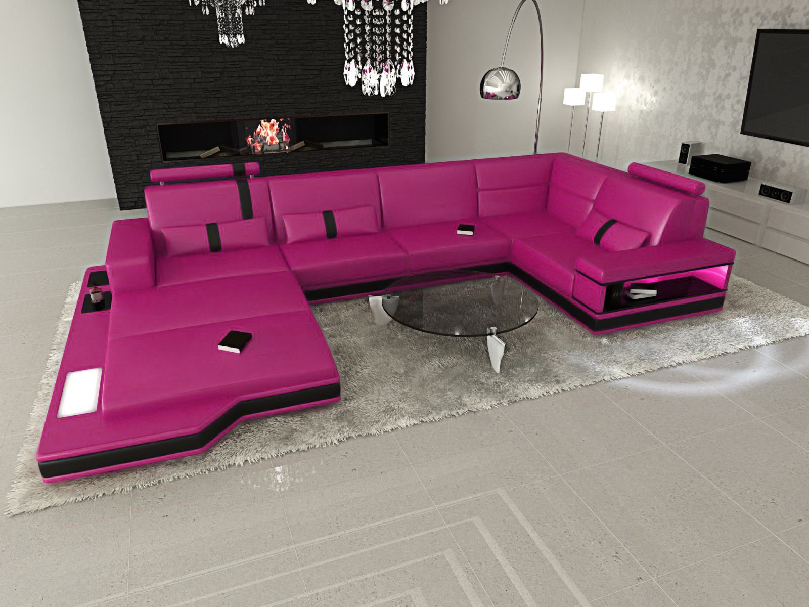 Sofa Dreams Wohnlandschaft Ledersofa Ledercouch Messana günstig online kaufen