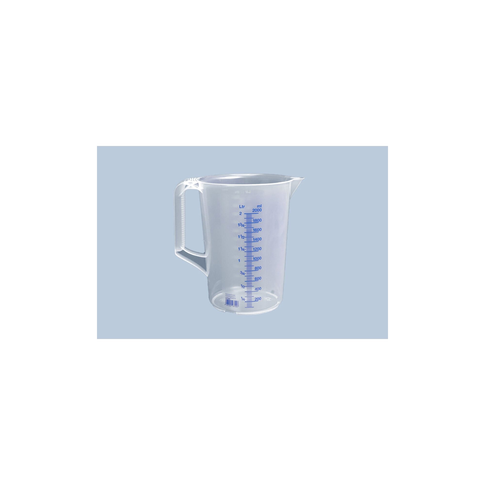 hünersdorff Gießkanne Hünersdorff Messkanne 2.000 ml, PP, 2 Skalen geschlossener Griff, tran