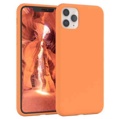 EAZY CASE Handyhülle Premium Silikon Case für Apple iPhone 11 Pro Max 6,5 Zoll, Case stoßfest Smart Slimcover mit Displayschutz Back Cover Etui Orange