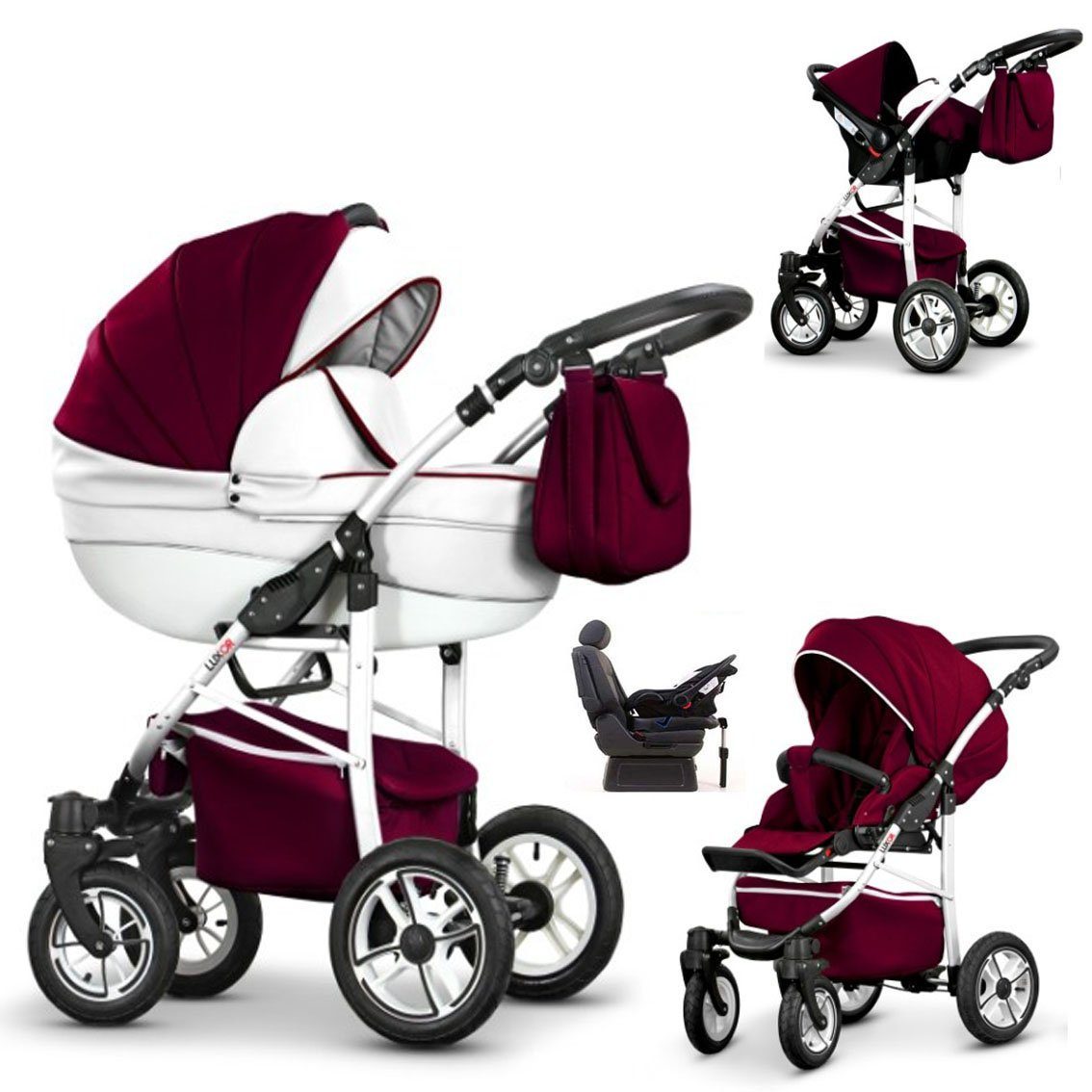 babies-on-wheels Kombi-Kinderwagen »Cosmo Eco 4 in 1 inkl. Autositz und Iso  Base - 17 Teile - von Geburt bis 4 Jahre in 16 Farben«