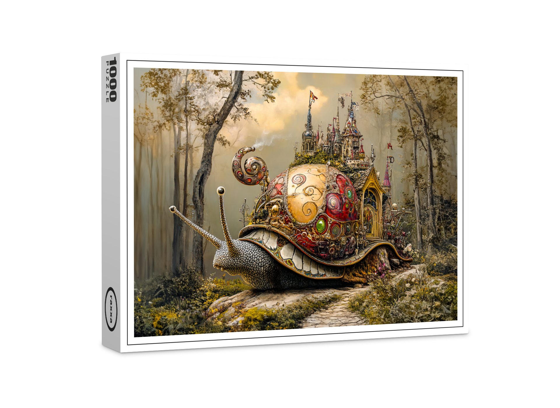 raxxa Puzzle "Snail with Castle on Its Shell in Fantasy Scene", FSC®, 1000 günstig online kaufen