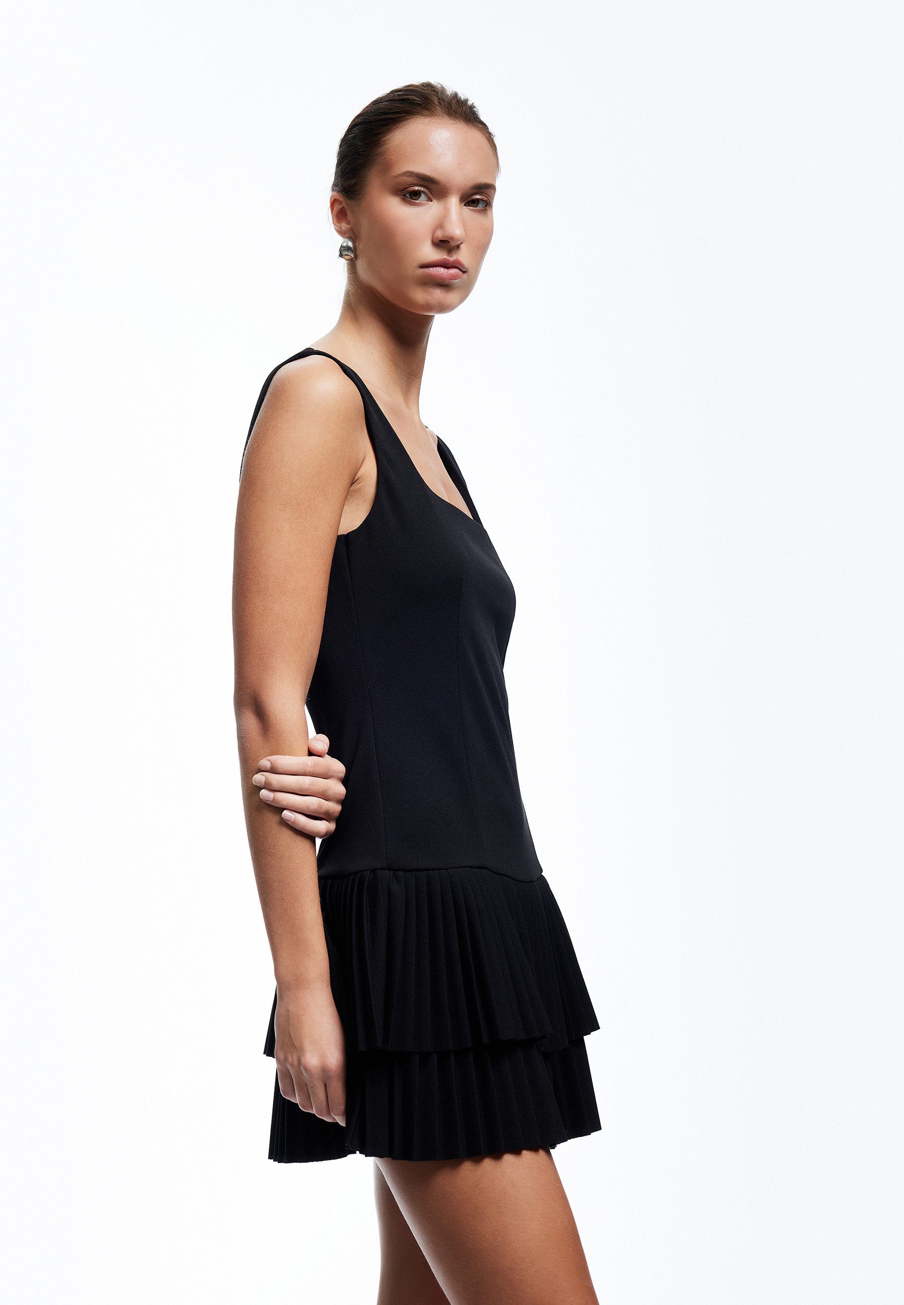 Koton Plisseekleid Mini Länge Mit Falten Plisseekleid günstig online kaufen