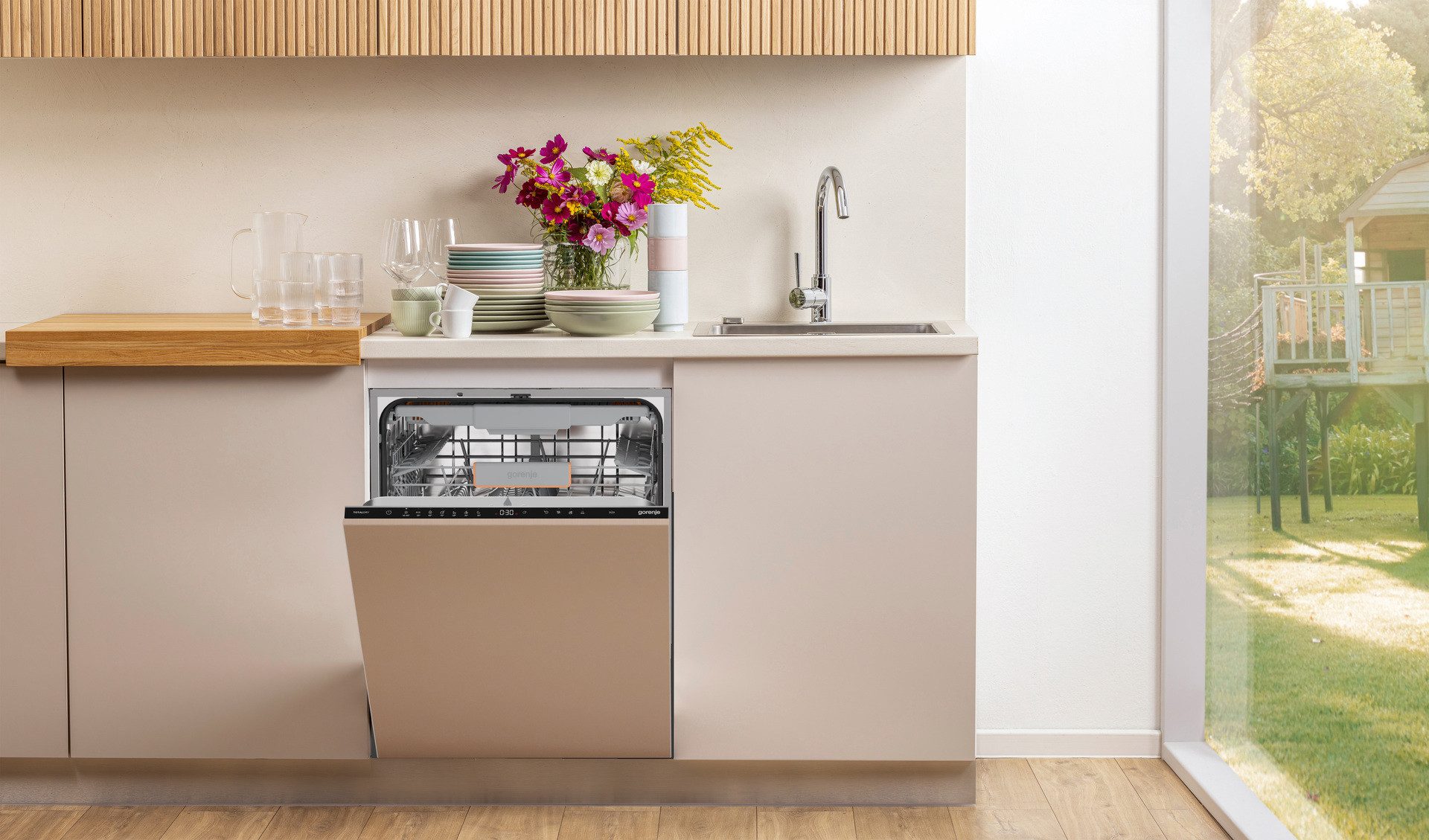 GORENJE vollintegrierbarer Geschirrspüler GV663C95, 9,4 l, 16 Maßgedecke, 16 Maßgedecke, auto. Türöffnung, Besteckschublade