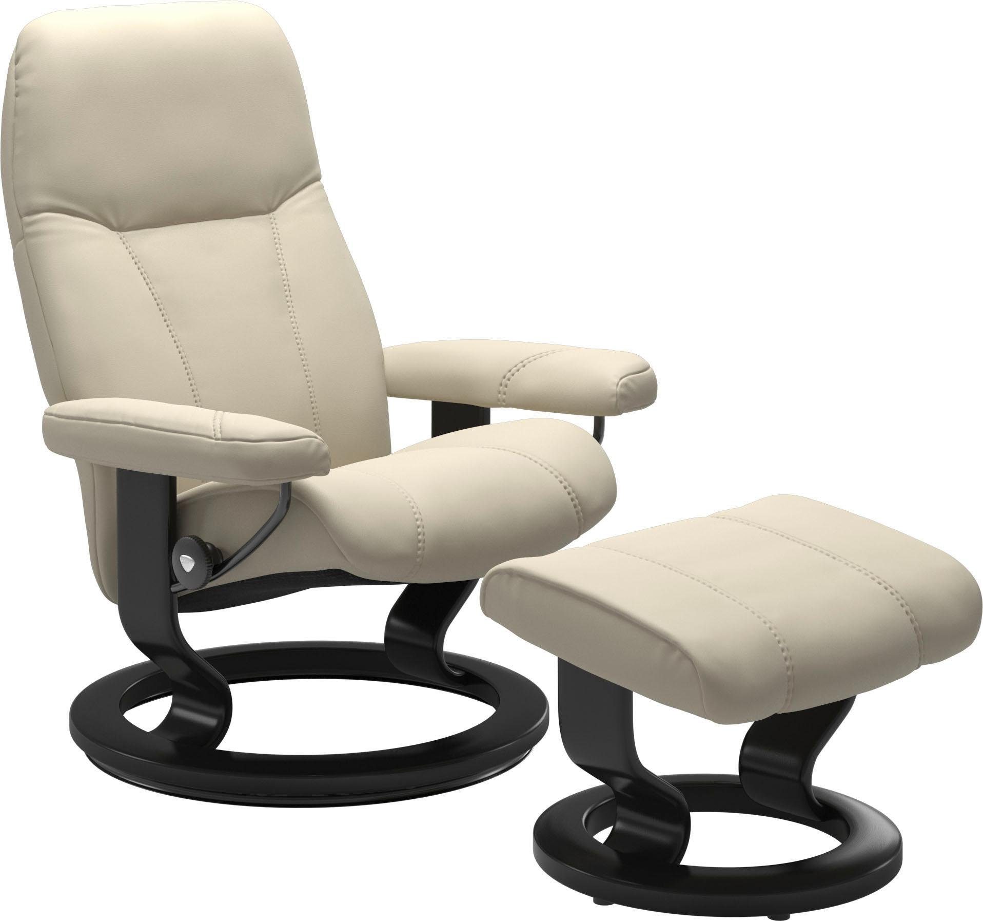 Stressless® Relaxsessel Consul (Set, Relaxsessel mit Hocker), mit Hocker, mit Classic Base, Größe S, Gestell Schwarz