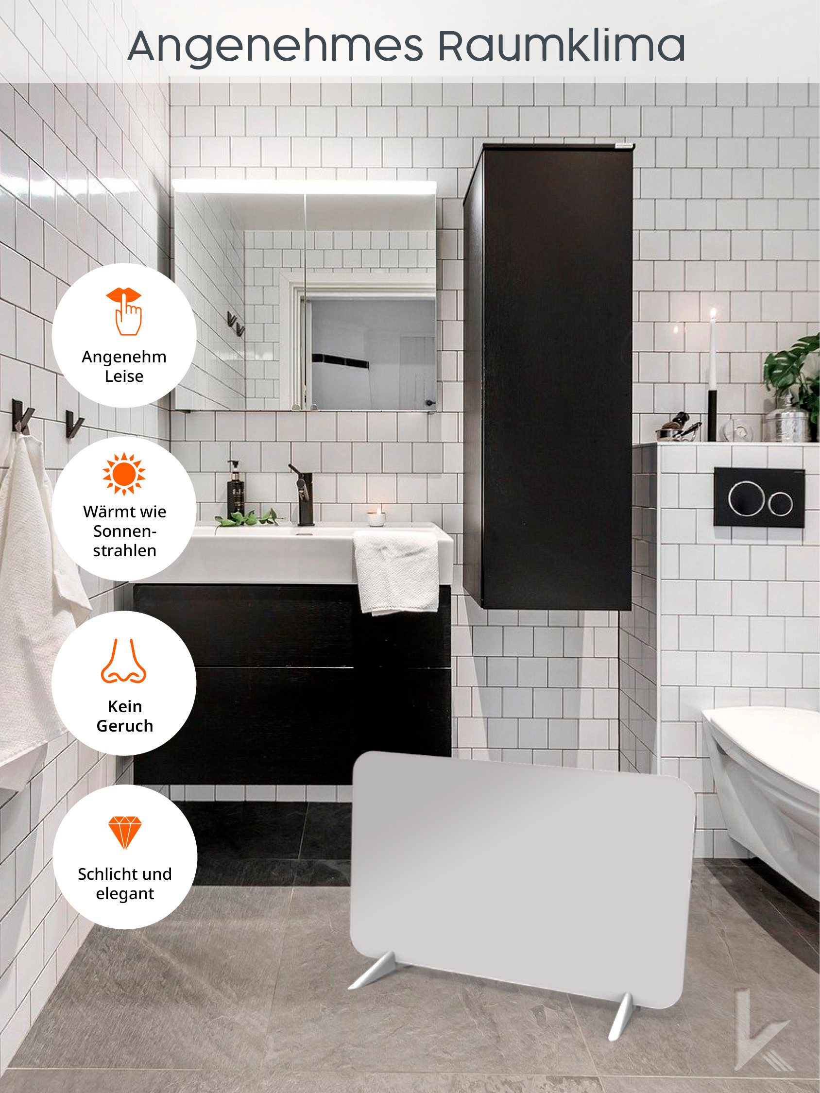 Könighaus Infrarotheizung 450W Smart Dual-Infrarotheizung - günstig online kaufen