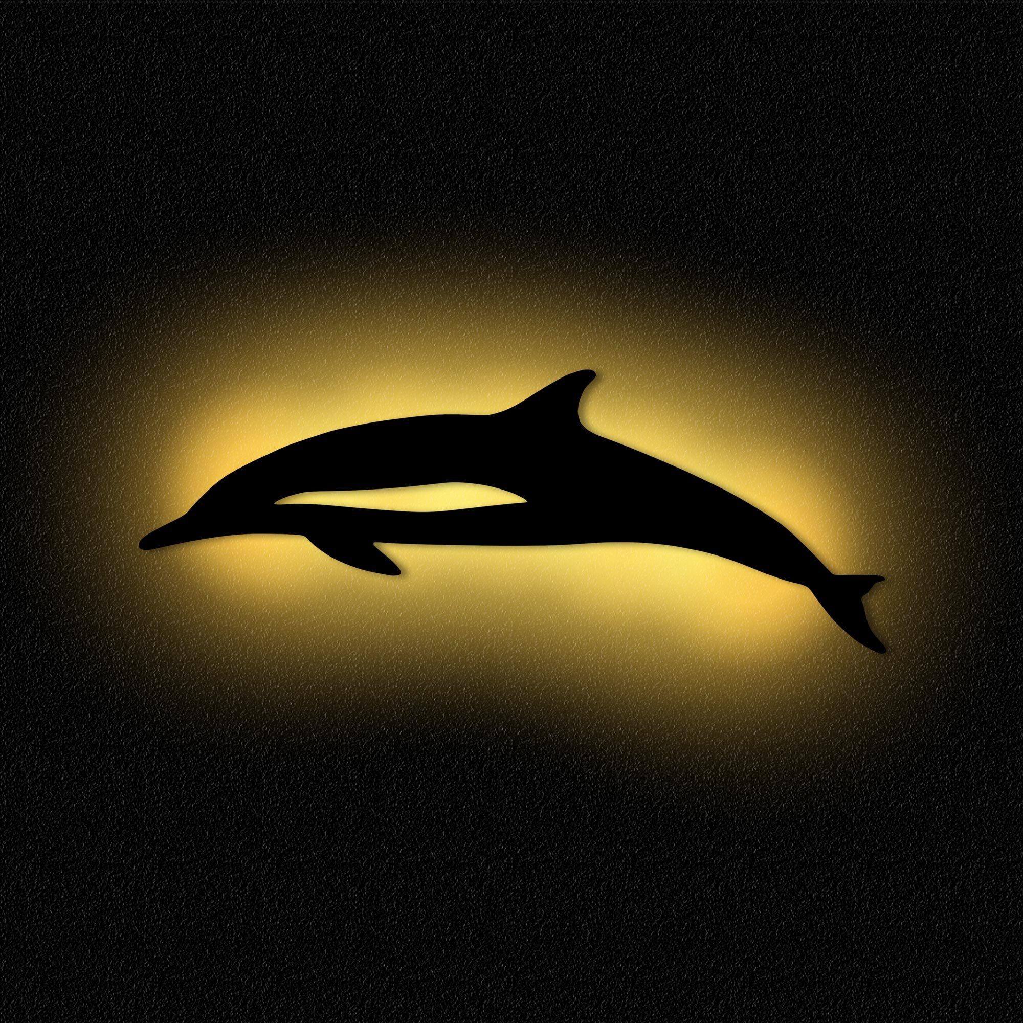 Nachtlicht Kinderzimmer LED MDF Namofactur Nachtlicht Holz, LED Wandlampe Warmweiß integriert, I Delfin fest Kinder