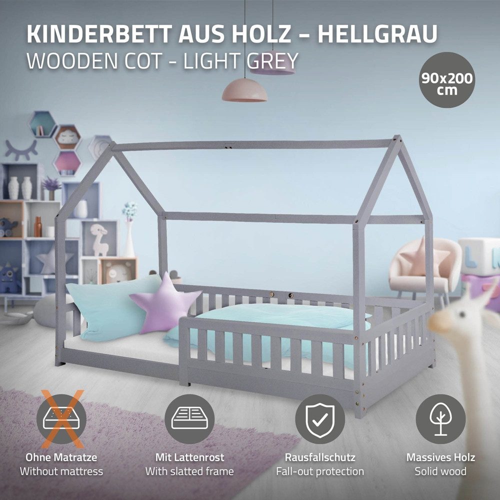 ML-DESIGN Spielbett Hausbett Kinderbett inkl. Lattenrost günstig online kaufen