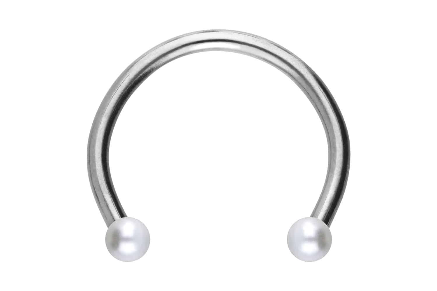 PIERCINGLINE Nasenpiercing Chirurgenstahl Hufeisenring SYNTHETISCHE PERLEN (Hufeisen-Ringe, 1-tlg)