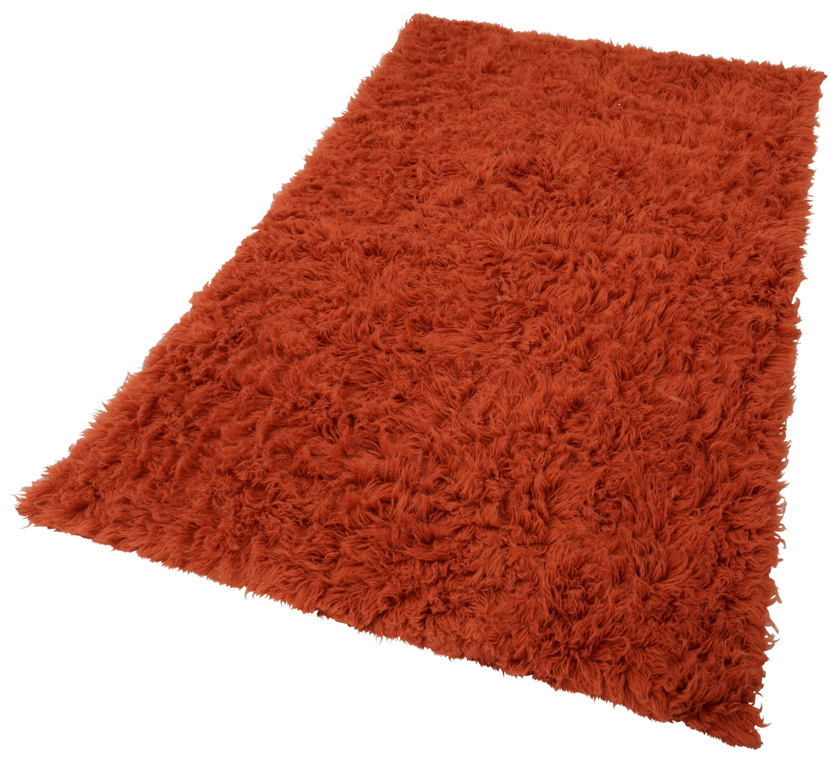 Höhe: Flokati Wolle, 1500 Teppich, Carpet, g, Wollteppich handgewebt rechteckig, mm, Uni-Farben, cognac Handweb Böing reine 60