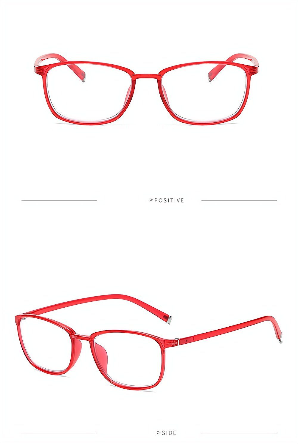 Mode bedruckte blaue Gläser Lesebrille rot Rahmen PACIEA anti presbyopische