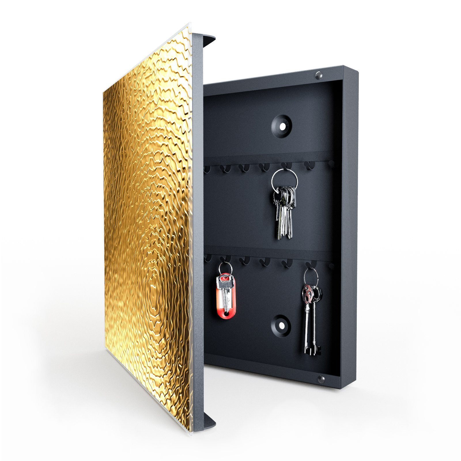 Primedeco Schlüsselkasten Magnetpinnwand mit Glasfront Metallische günstig online kaufen