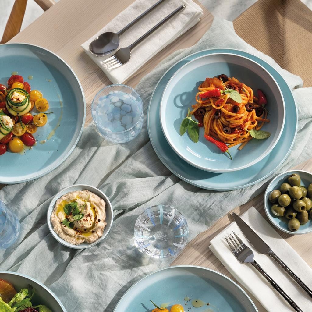 like. by Villeroy & Boch Pastateller Perlemor Aqua Pastaschalen ø 22,2 cm 6er Set, (6 St)