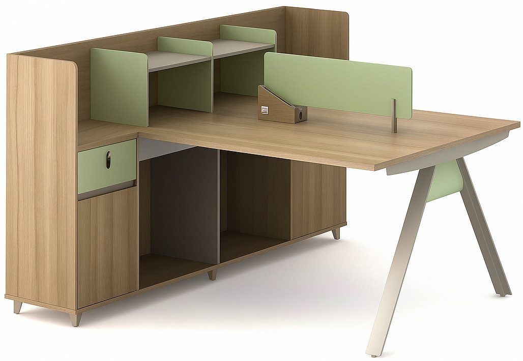 Xlmoebel Eckschreibtisch Zweier-Schreibtisch für gemeinsames Arbeiten im Team (Schreibtisch für 2 Personen), Hergestellt in Europa