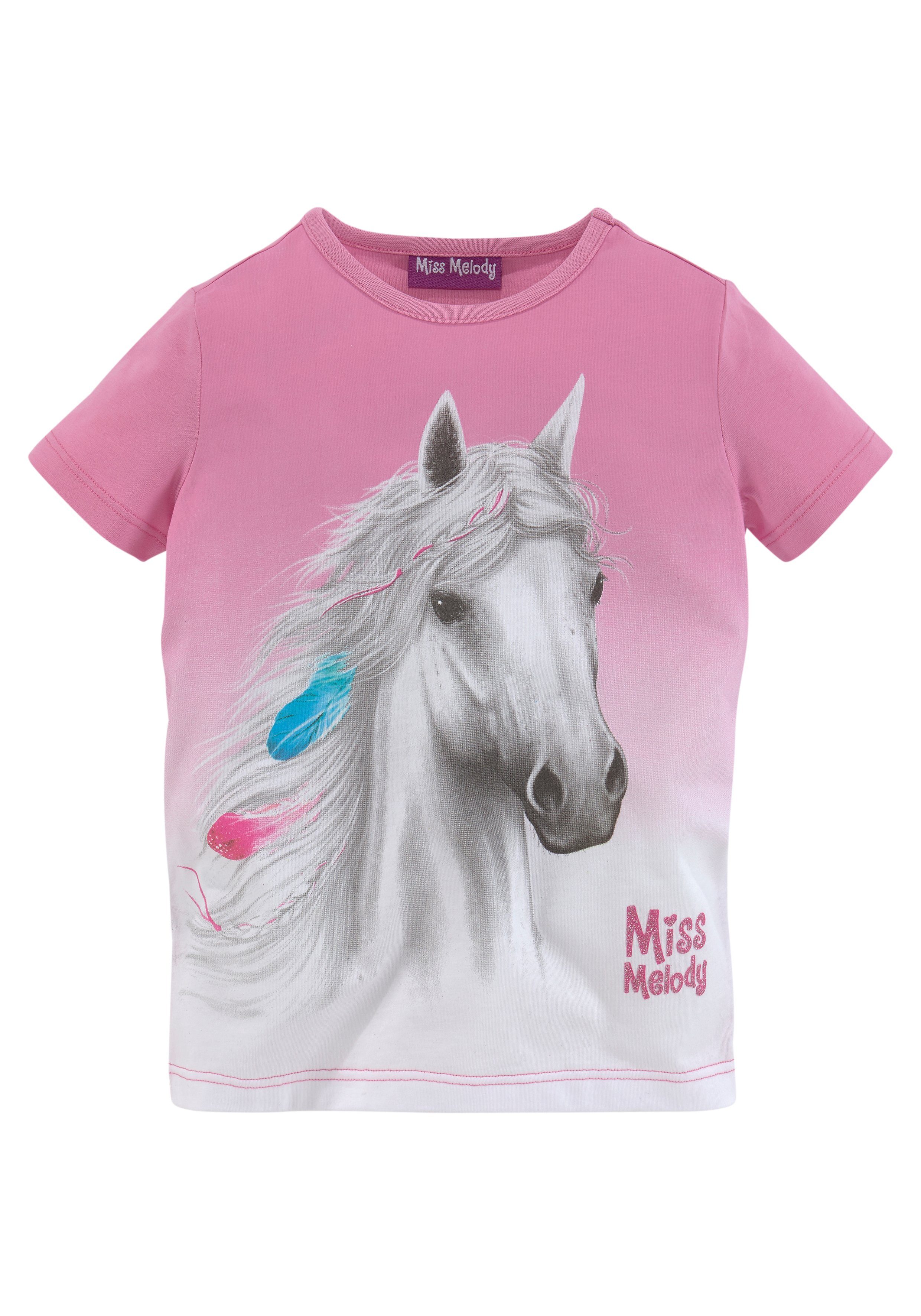 Miss schönem Melody mit Pferdemotiv T-Shirt