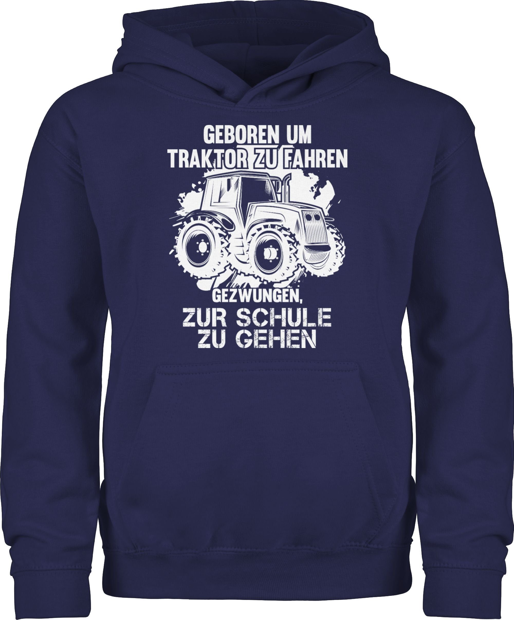 Traktor Geboren Shirtracer zu Traktor Hoodie Navy um 2 fahren Blau