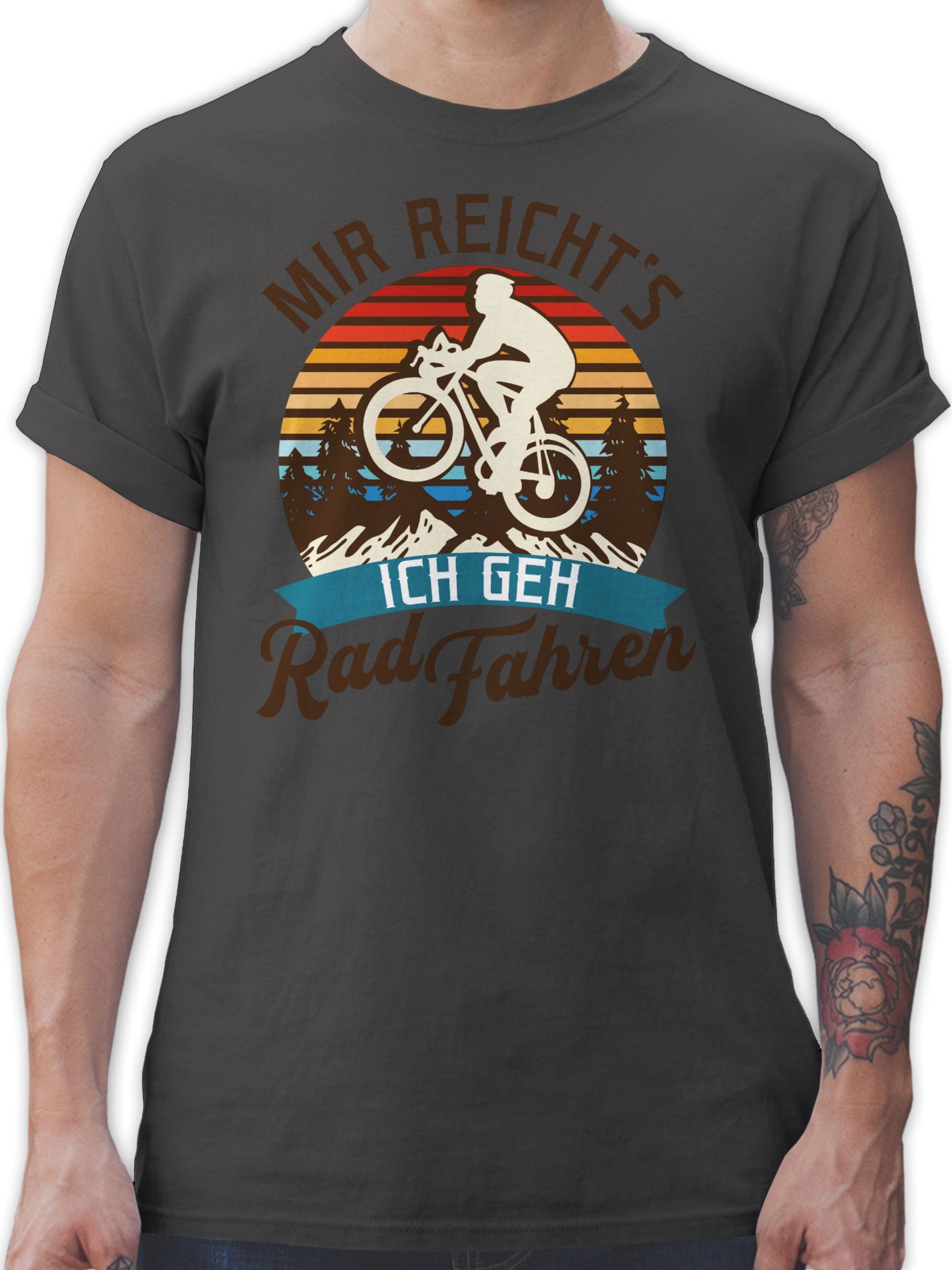 Shirtracer T-Shirt Mir reicht's ich geh Rad fahren - Mountainbike Geschenk Fahrrad Fahrrad Bekleidung Radsport 3 Dunkelgrau