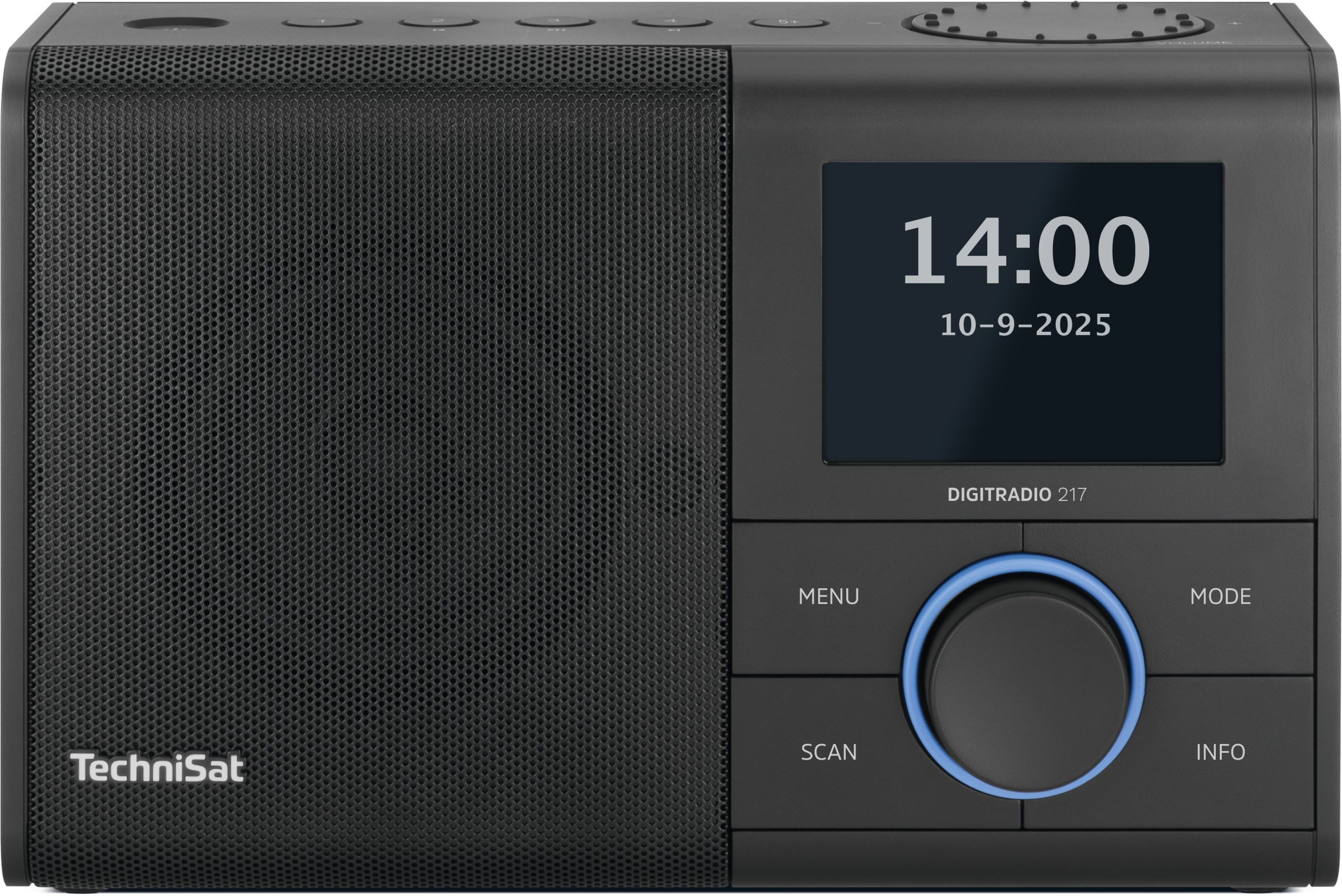 TechniSat DIGITRADIO 217 Digitalradio (DAB) (Digitalradio (DAB), FM-Tuner mit RDS, 5 W, 5 Direktwahltasten, Netz- und Batteriebetrieb, Bluetooth, 2 Weckzeiten)