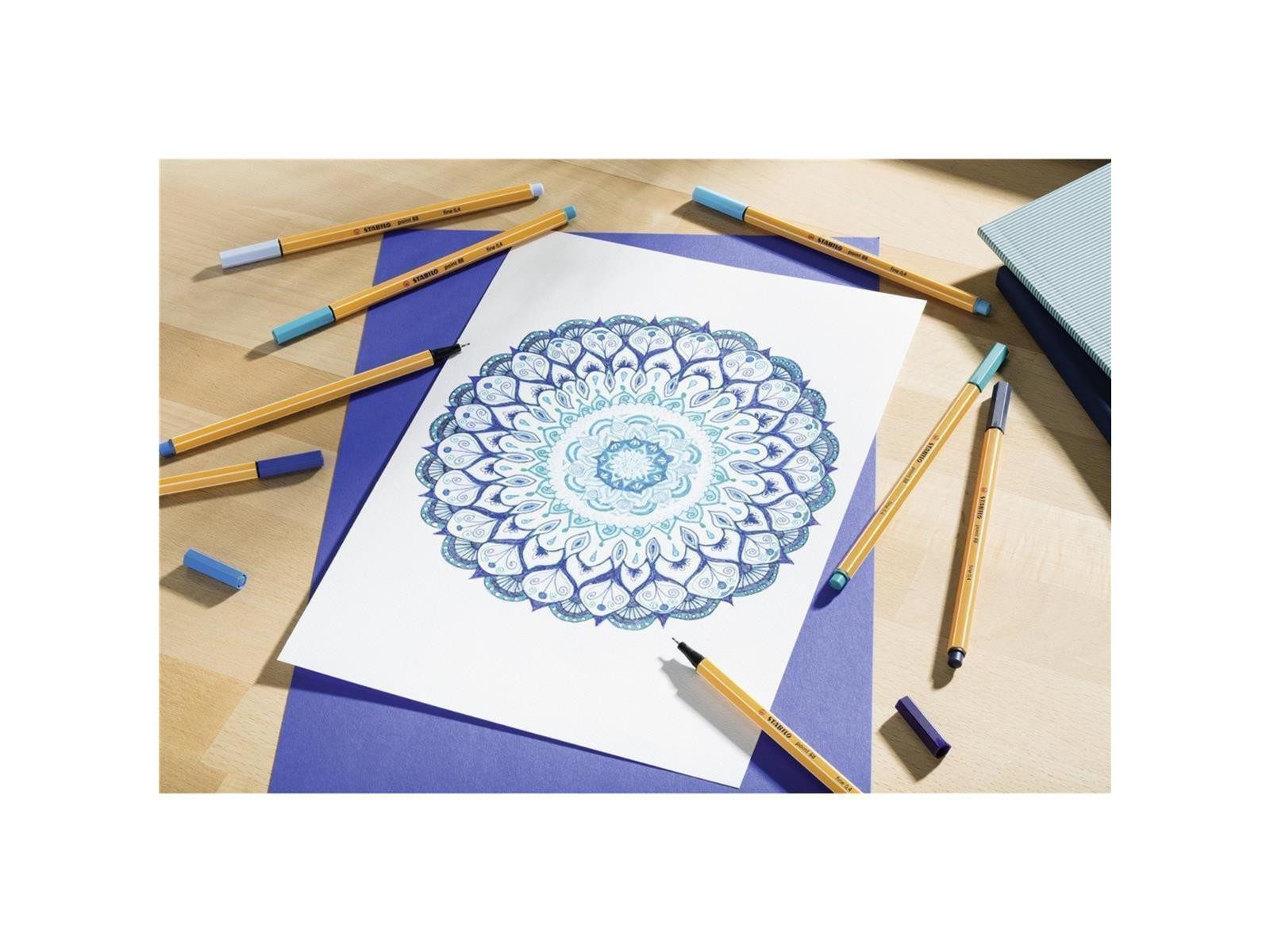 STABILO Fineliner STABILO point 88 Fineliner - 0,4 mm - 10er Set - soft colours