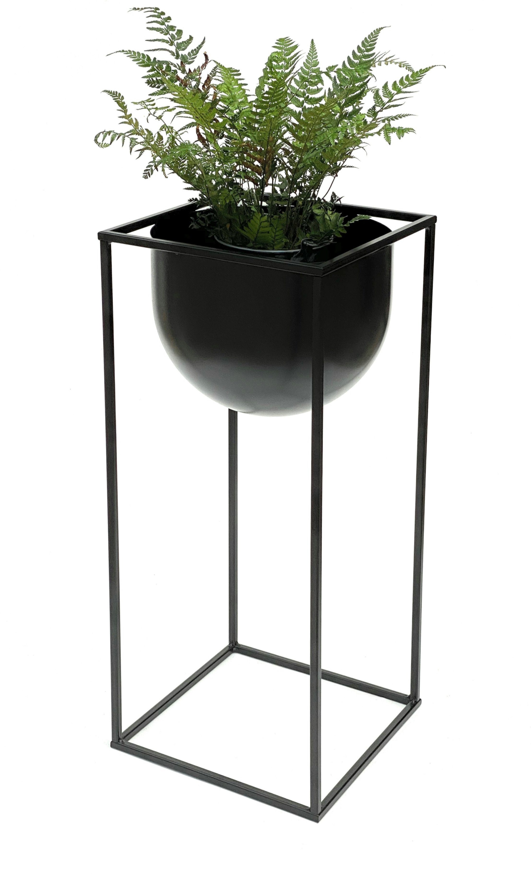 DanDiBo Blumenständer Blumenhocker Metall Schwarz für Innen mit Topf