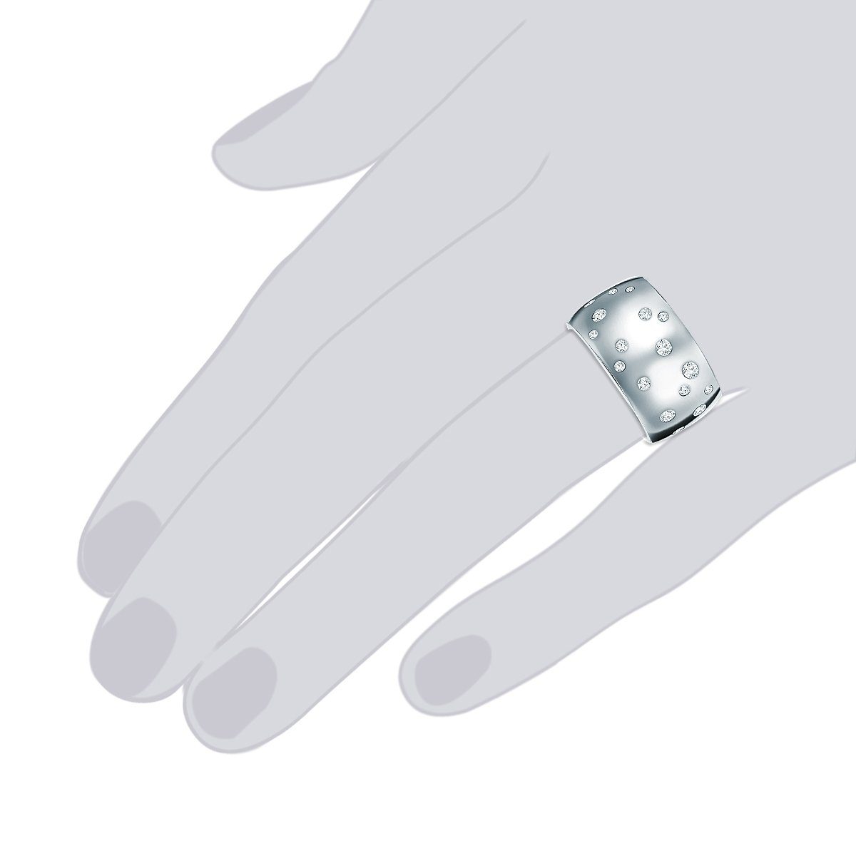 Swarovski® Rafaela Fingerring Kristallen Donata mit silber, verziert von