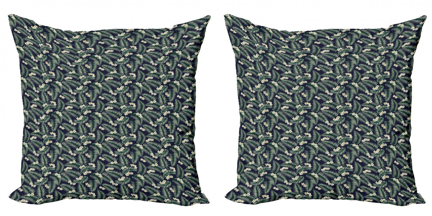 Kissenbezüge Modern Accent Doppelseitiger Digitaldruck, Abakuhaus (2 Stück), Jungle Leaves Blätter drucken Blossom