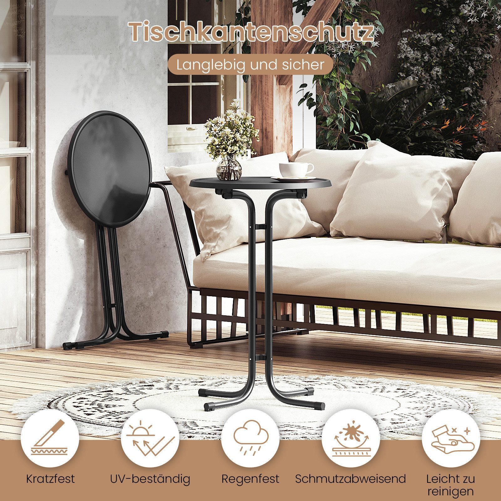 Woltu Stehtisch, mit Husse, klapptisch wetterfest rund, für Garten Party Ho günstig online kaufen