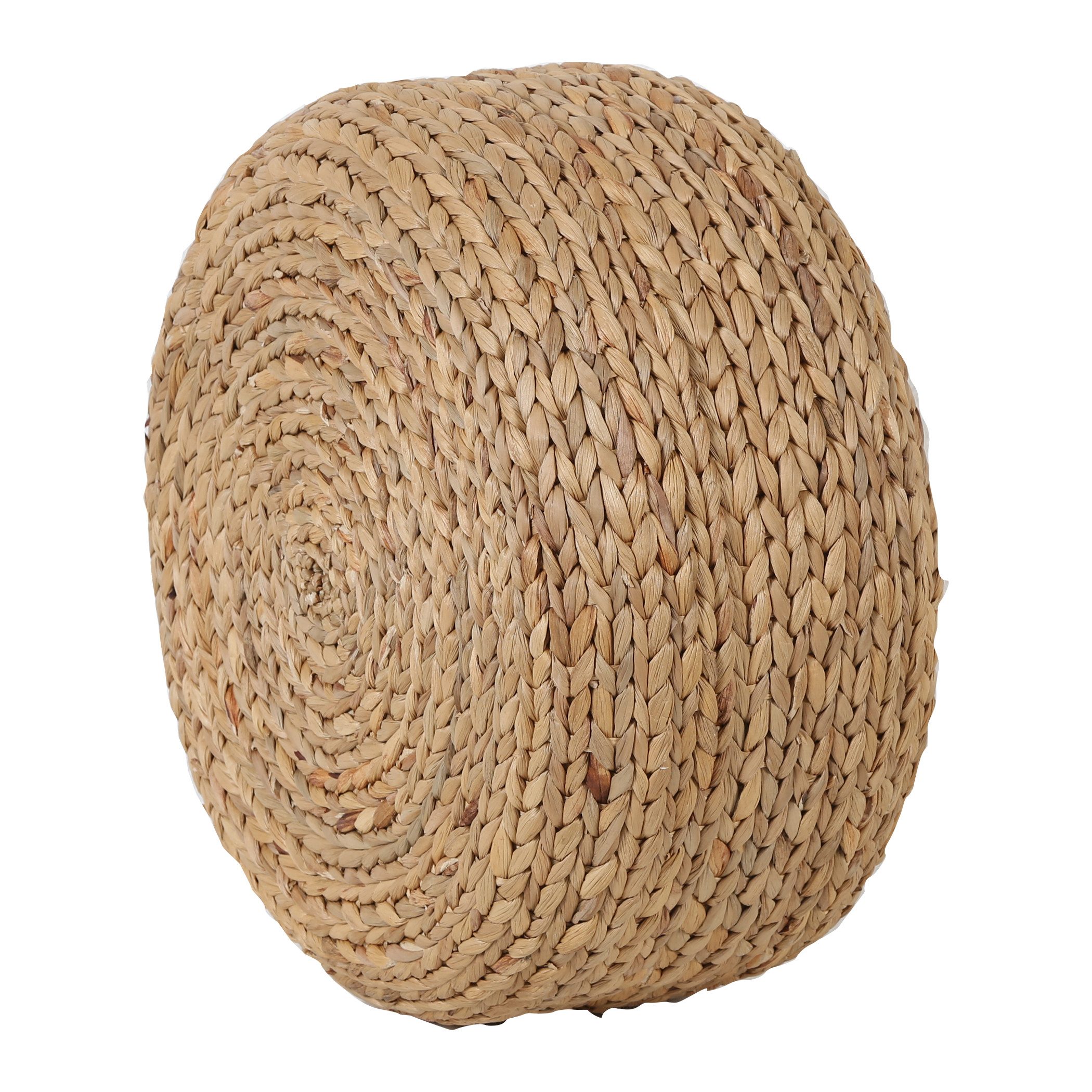 Casa Moro Pouf Sitzhocker Bohemien 50cm rund aus Seegras geflochten (Beistelltisch Fußablage Fußhocker), Natur Polsterhocker Boho Chic Hocker IN500