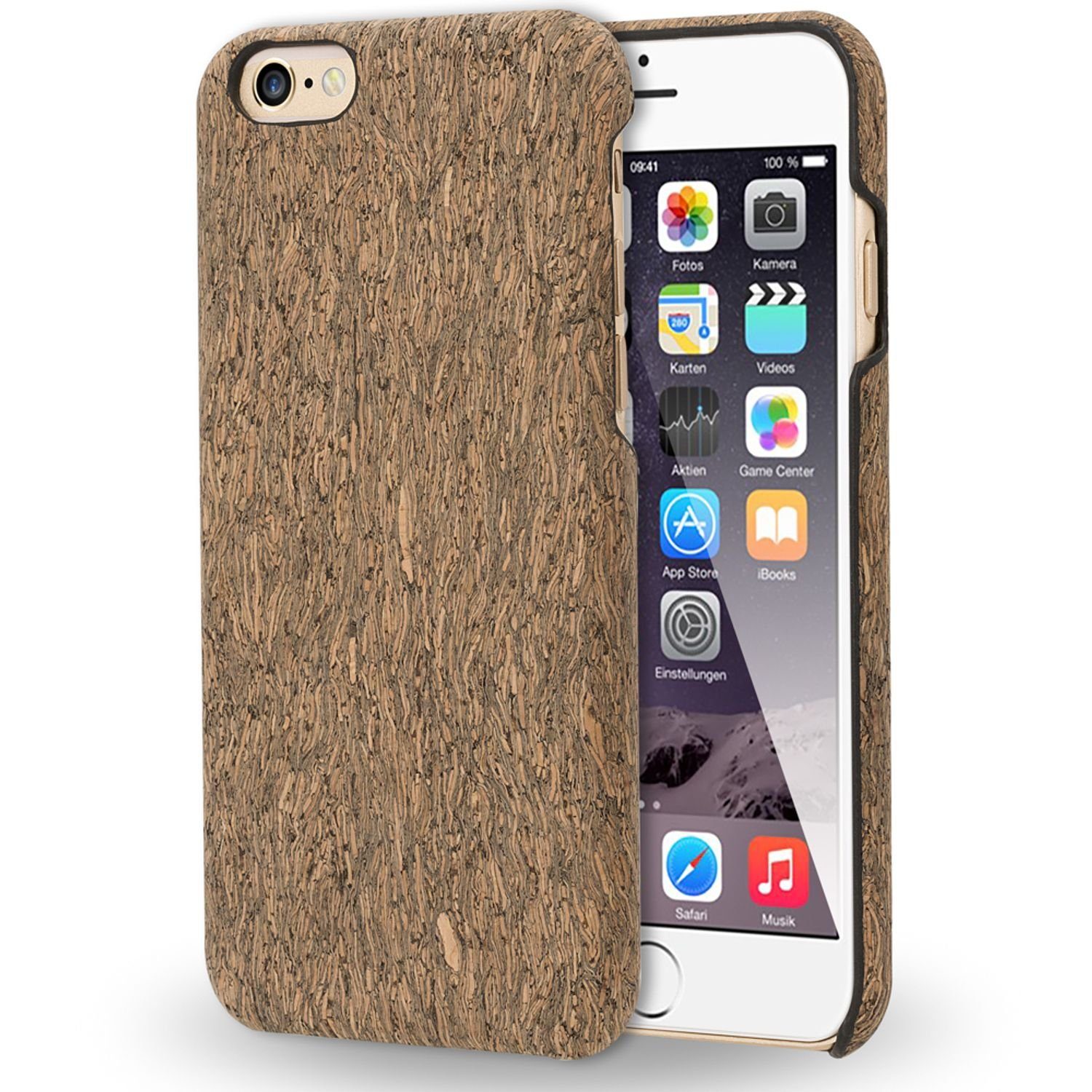 Nalia Smartphone-Hülle Apple iPhone 6 Apple iPhone 6s, Kork Hülle / Hardcase mit Holz / Dünne Muster Schutzhülle / Slim Cover