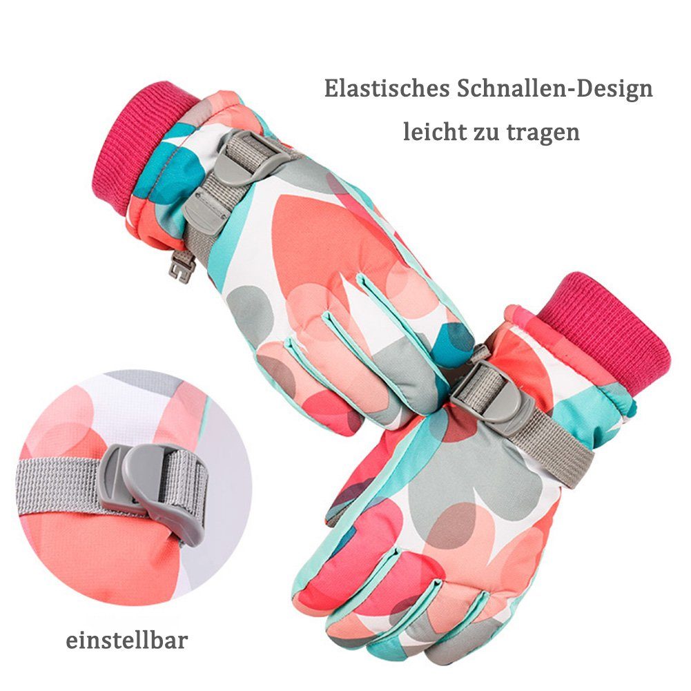 Vivi Idee Skihandschuhe Kinder Winterhandschuhe Schneehandschuhe Wintersport Snowboard Skifahren für Junge mädchen 4-13 Jahre