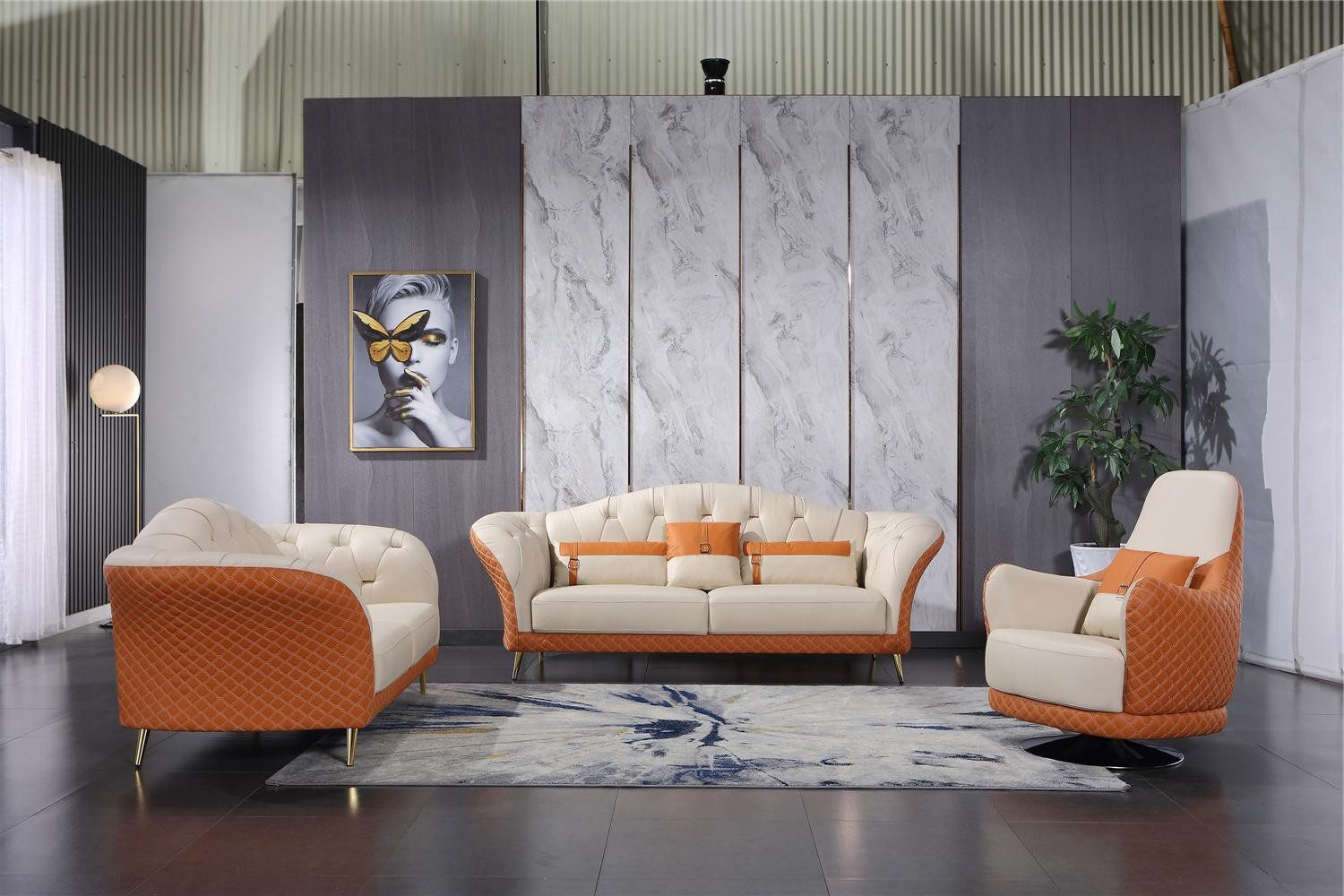 Xlmoebel Polstergarnitur Luxus-Sofaset in modernem Design mit hochwertigen Polstern, (3-tlg., Sofagarnitur 3+2+1 Sitzer), Hergestellt in Europa