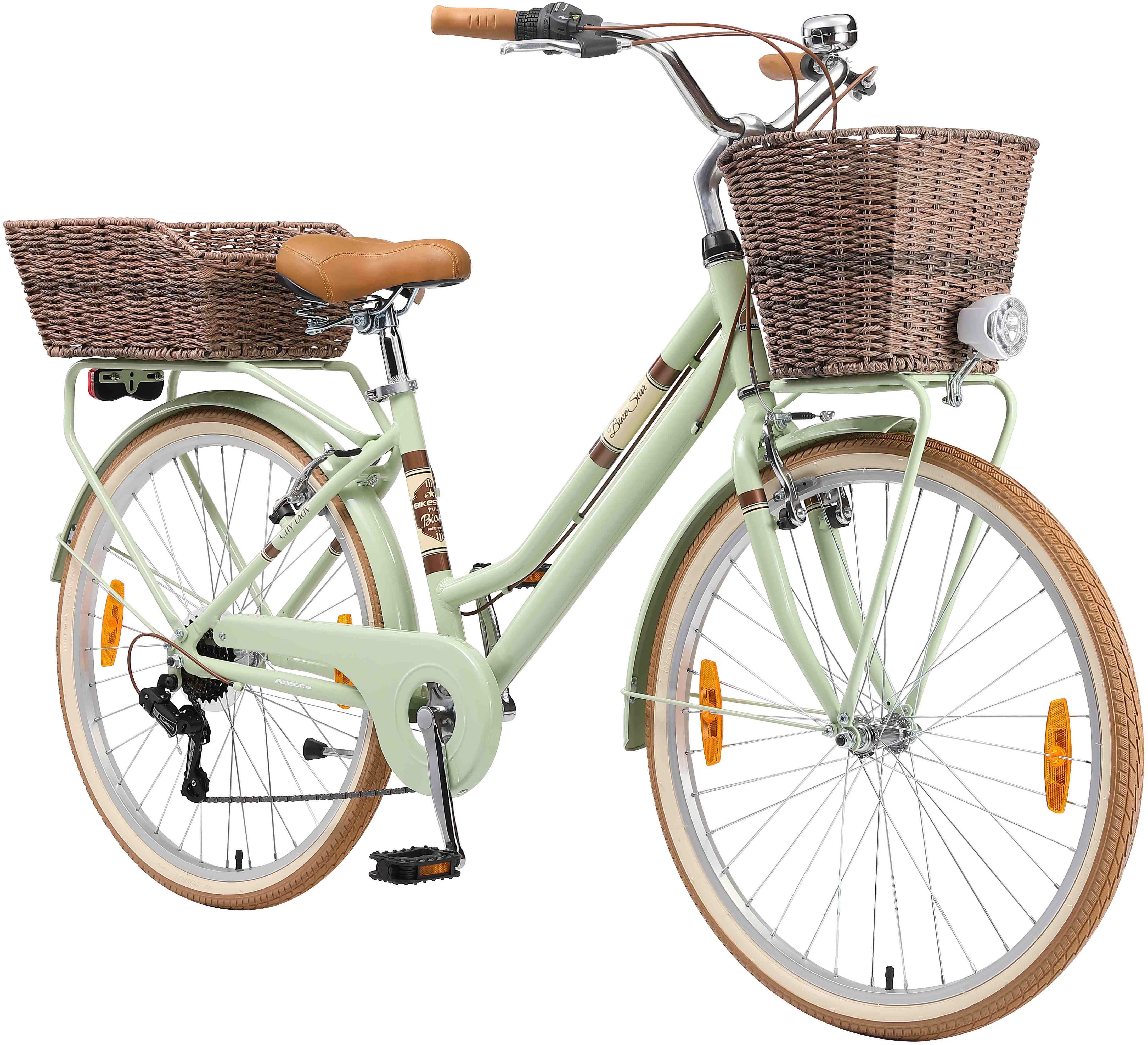 Bikestar City Bike, 7-speed Shimano RD-TY21 derailleur, derailleur gears, for women, derailleur gears