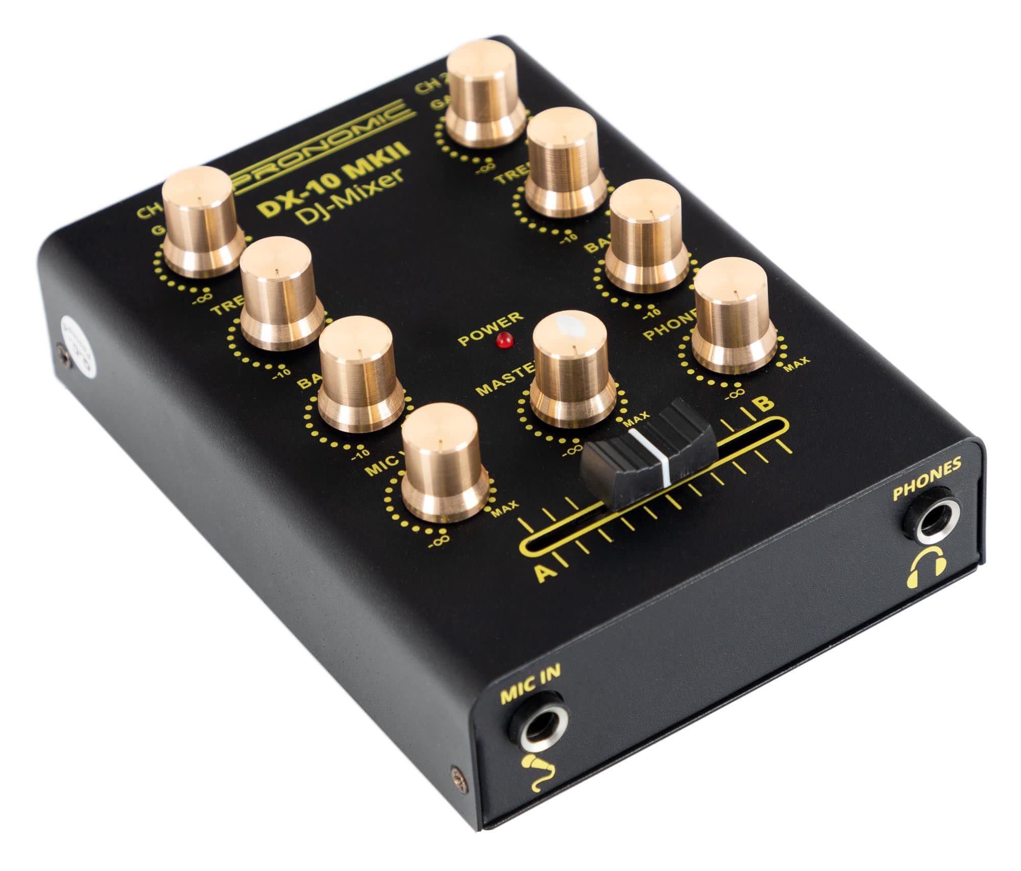 DJ Controller DX-10 MKII DJ Mixer - kompakter 2-Kanal-DJ-Mixer mit 2 Line-Eingängen