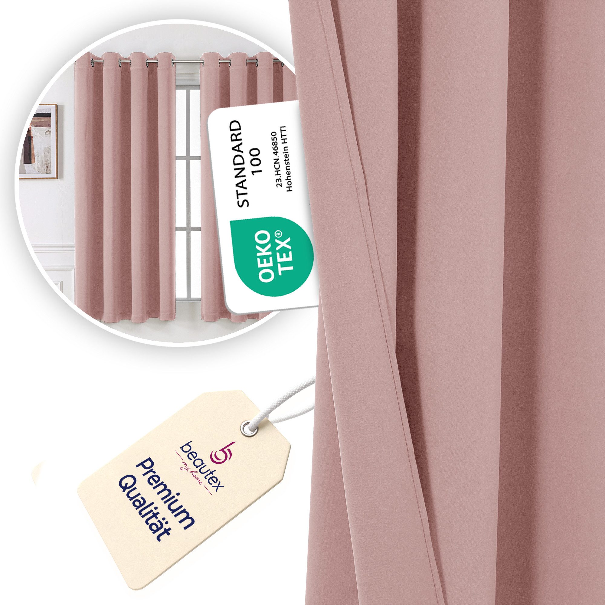 Beautex Verdunkelungsvorhang Verdunkelungsgardine Ösen Vorhang blickdicht a günstig online kaufen
