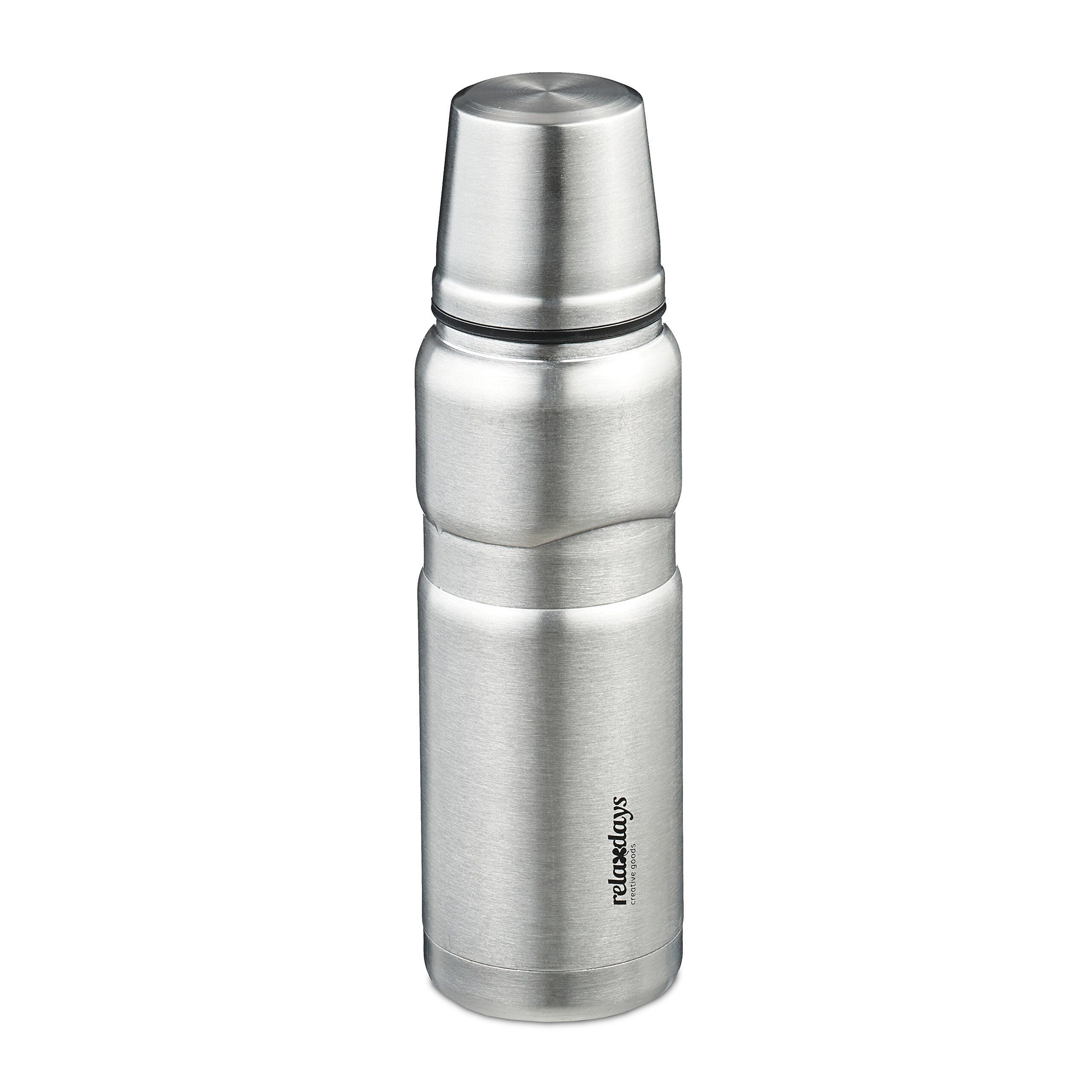 ml 500 mit Becher Isolierflasche relaxdays Trinkflasche