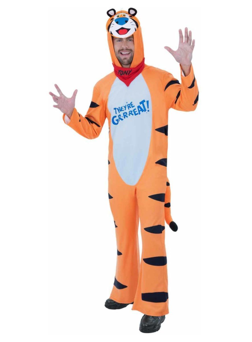 Smiffys Lebensmittel-Kostüm Kellogs – Frosties Tiger Kostüm, Tony der Tiger – das Maskottchen der Frosties Frühstücksflocken