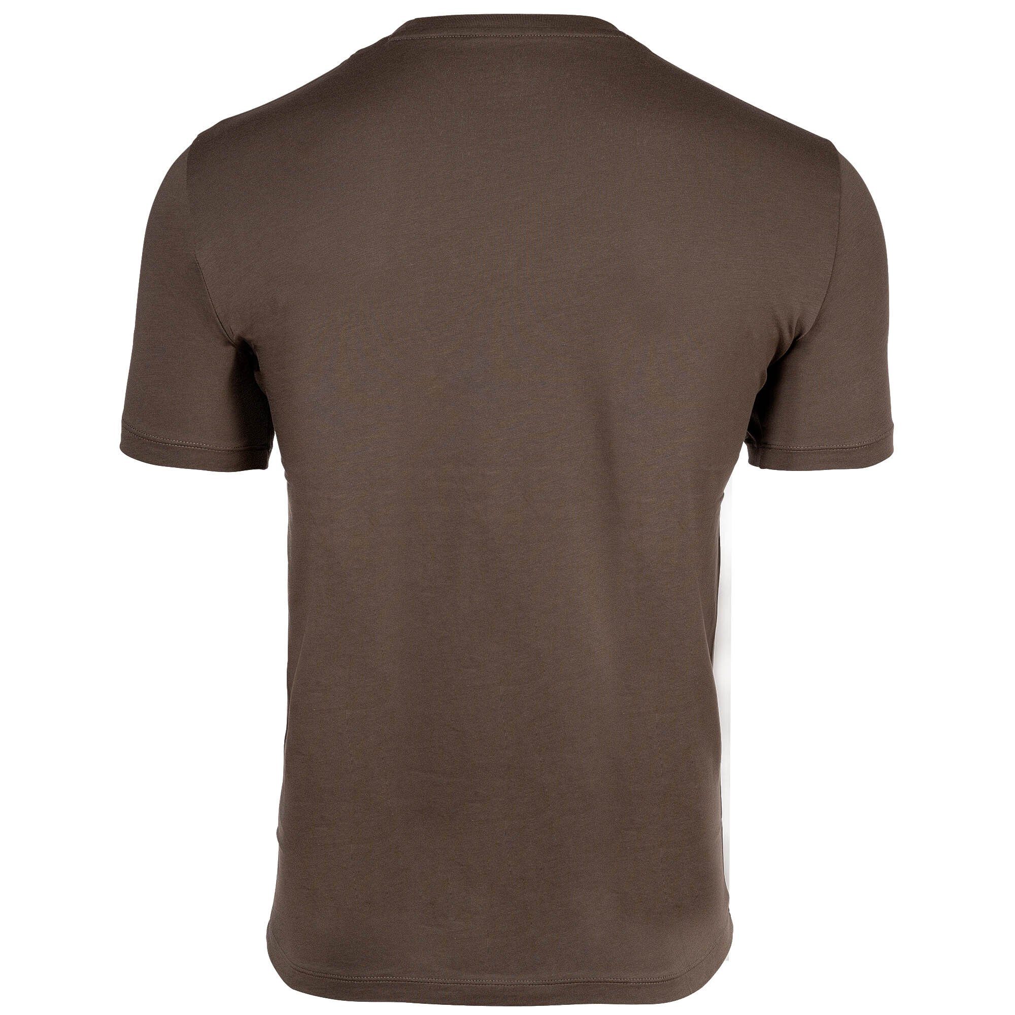 Khaki T-Shirt (Crocodile) - Herren EXCHANGE Cotton T-Shirt Schriftzug, Rundhals, ARMANI