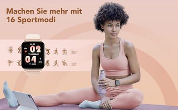 klatre Smartwatch (1,69 Zoll, Android iOS), 5ATM Wasserdicht Fitness Tracker Herzfrequenz Schlafüberwachung Uhr