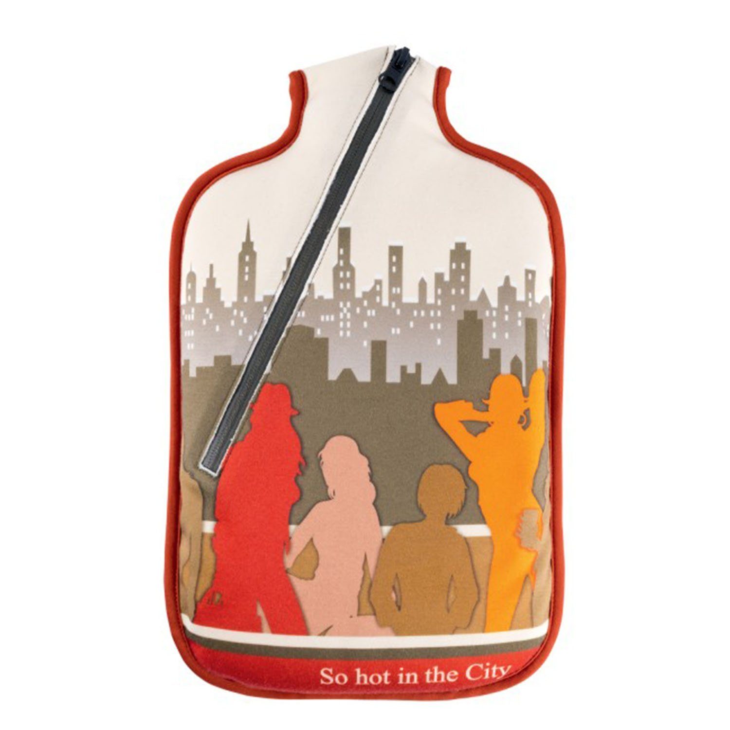Hugo Frosch Wärmflasche - Öko-Wärmflasche 2,0 l mit Softshell-Bezug "So hot in the City", Made in Germany