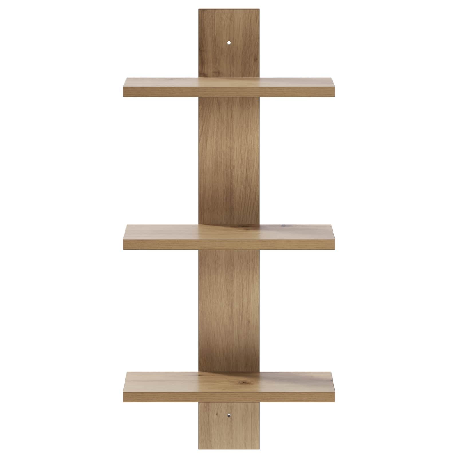 vidaXL Regal Wandregal Artisan-Eiche 30 x 13.5 x 64.5 cm Holzwerkstoff, 1-tlg. – Bild 3 von 5