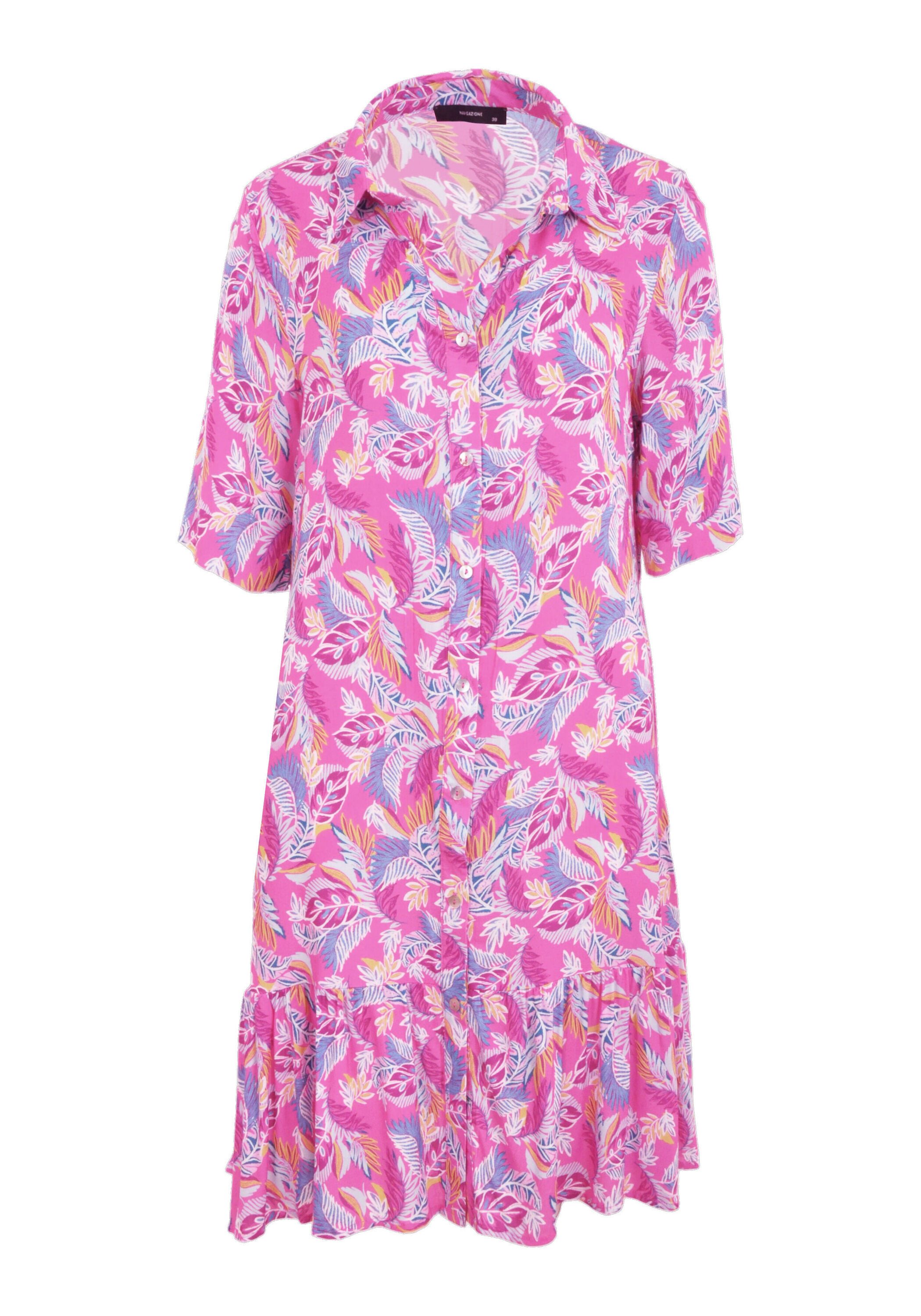 NAVIGAZIONE A-Linien-Kleid (1-tlg) mehrfarbiges Blattmuster
